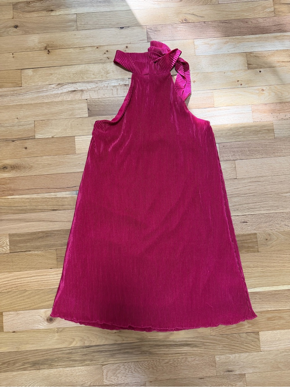 Ribbed Halter Dress - Pink
